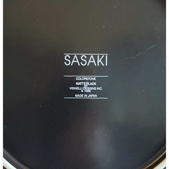 Vtg 1986 Sasaki Colorstone Vignelli Design Inc Matte Black Salad Plate - Picture 4 of 7